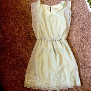 Charlotte Russe XS summer dress, creamy mint, great condition. Embroidery detail